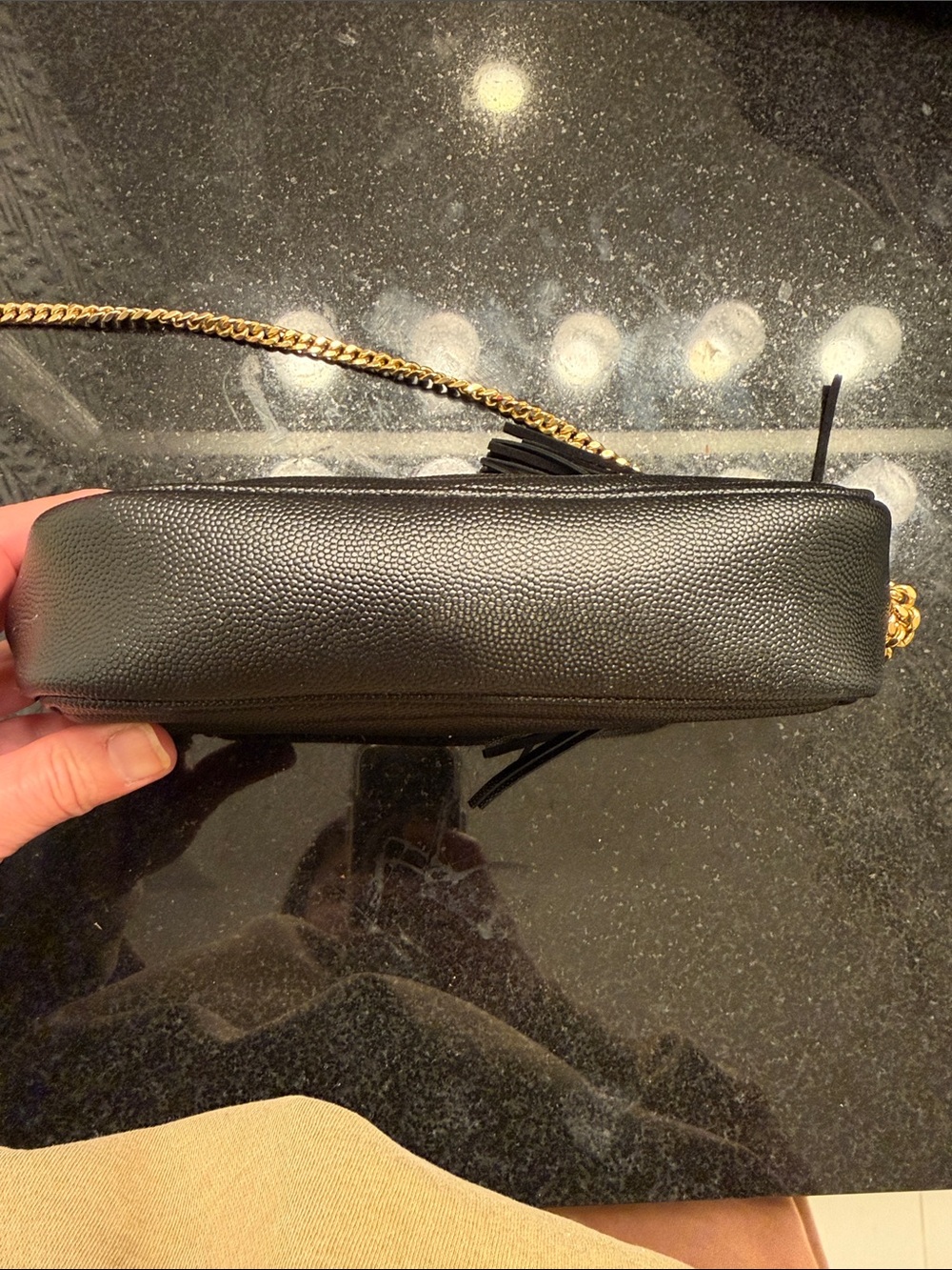 Saint Laurent Black Quilted Leather Crossbody with Gold YSL Hardware - Picture 6 of 7